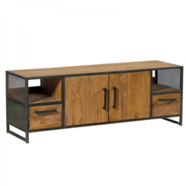 MEUBLE TV ATHÉNA 2 PORTES, 2 NICHES ET 2 TIROIRS